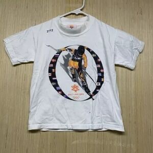 Vintage Sale Lake Shirt Youth Small White Short Sleeve Olympics Boys 2002 Y2K